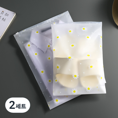 R312 슬라이드 지퍼백 프리미엄 수납정리 여행용 반투명, 2개, 10매입