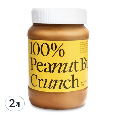 윌리스 100% 땅콩버터 크런치, 2개, 510g
