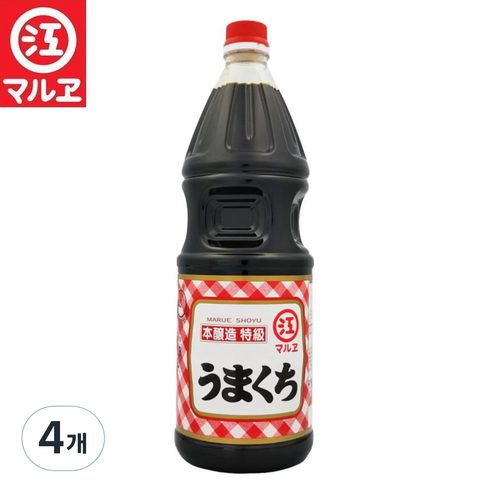 마루에 규슈 단맛 특급 우마구치 양조간장, 4개, 1.8L
