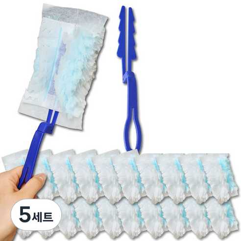 아케이바이 올인원 먼지 브러쉬 세트 핸들1개입 + 브러쉬 리필 20개입, 5세트