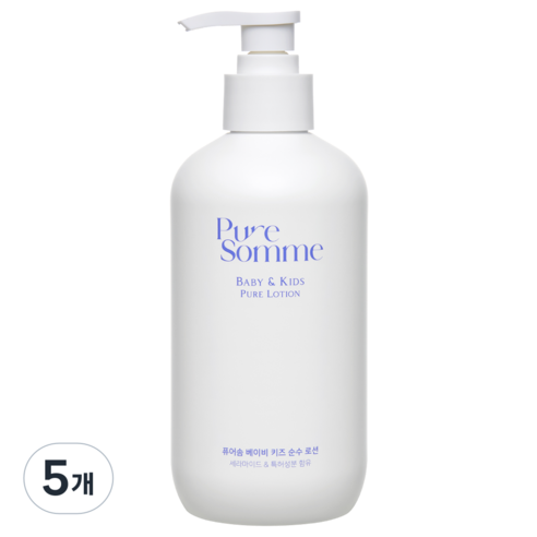 퓨어솜 베이비 키즈 아토 케어 특허성분 민감성 진정 순수 로션, 5개, 360ml
