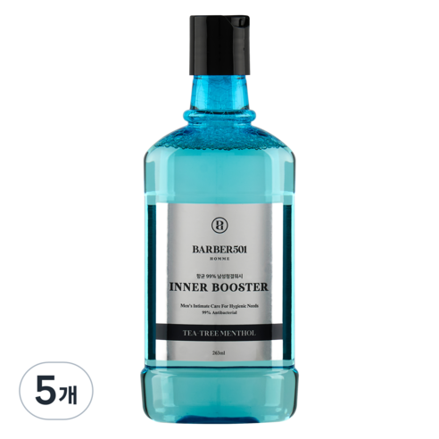 바버501 이너 부스터 남성 청결제 티트리 멘톨, 263ml, 5개
