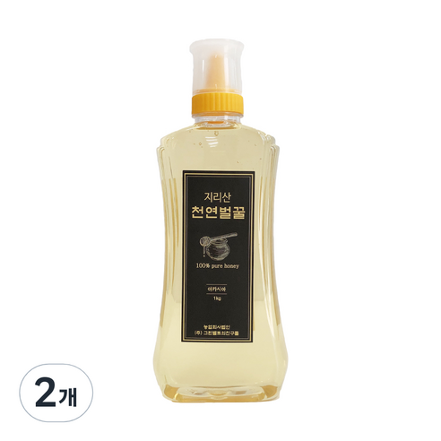 자연에서 온 지리산 자연벌꿀 자연산 아카시아꿀, 1kg, 2개