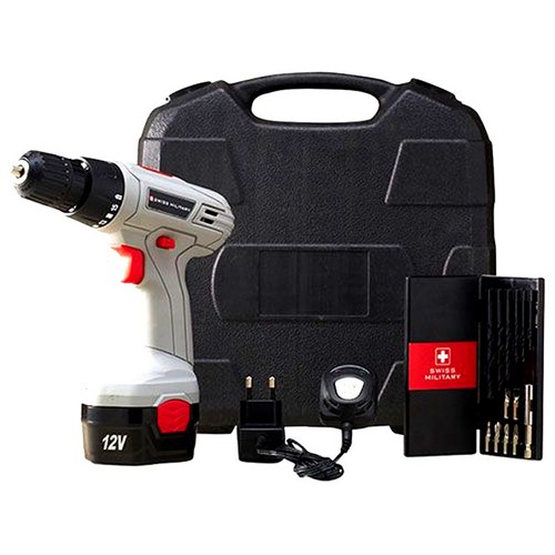 스위스밀리터리 12V 충전식 전동드릴 일반형 SM-1200M, 1세트