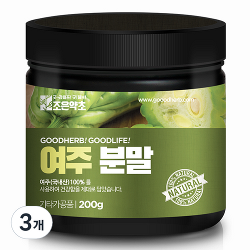 조은약초 여주 고과 여주 분말 가루, 3개, 200g