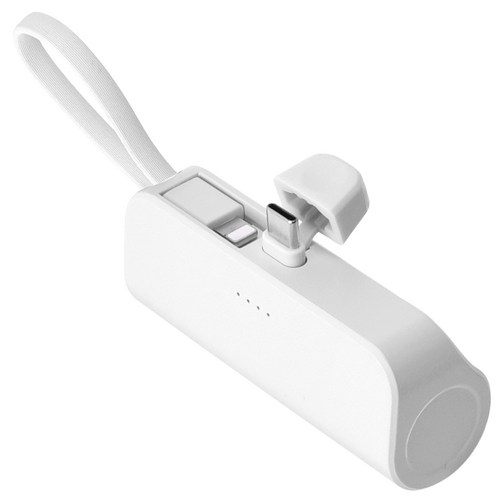 피에스글로벌 힙스터 5000mAh 도킹형 보조 배터리 C타입, MOPB-R5-CHL, 화이트