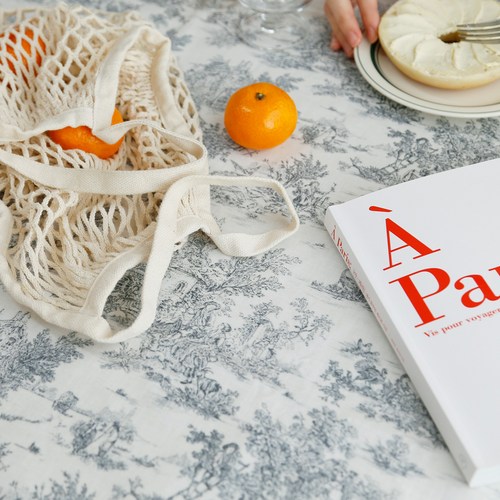 한스빌 프렌치 방수 테이블보, 그레이, 120 x 200 cm