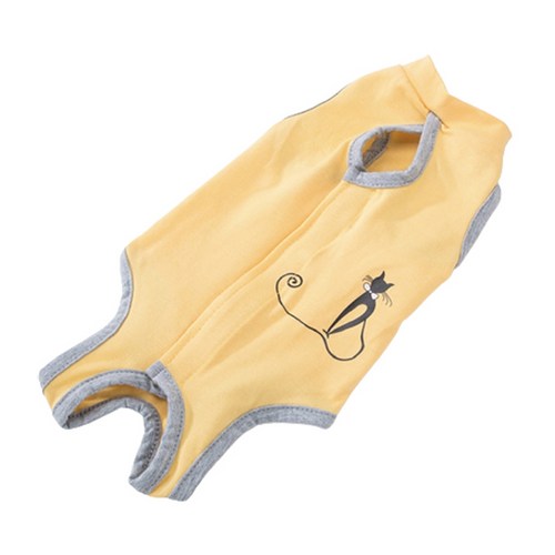 코코스튜디오 고양이 라인 환자복, S, 옐로우, 1개