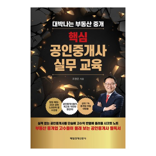 핵심 공인중개사 실무교육:대박나는 부동산 중개, 매일경제신문사, 조영준 - 부동산 공부 추천