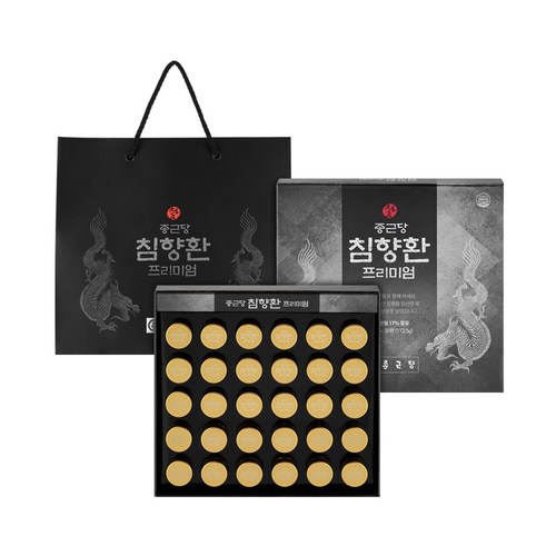 종근당 침향환 프리미엄 30p + 쇼핑백, 112.5g, 1개 - 침향 추천