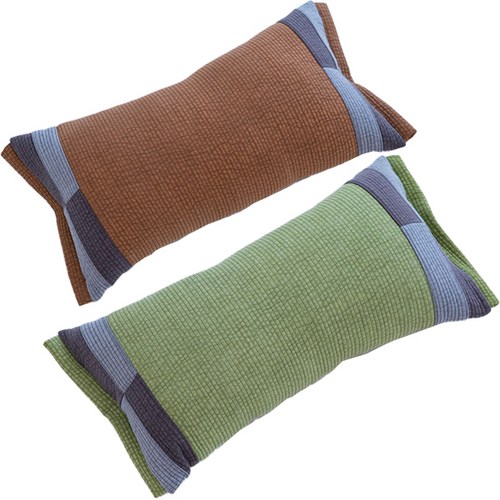 사랑예감 순면 피그먼트 패치형 메밀 베개 2종 세트, 황토 + 초록, 1세트