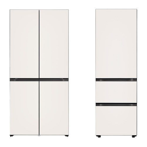 [색상선택형] LG전자 오브제 610L 컨버터블 세트 글라스 4도어 냉장고 + 324L 김치냉장고 디오스 방문설치, 냉장고(M623GBB042S), 김치냉장고(Z333GBB162S)