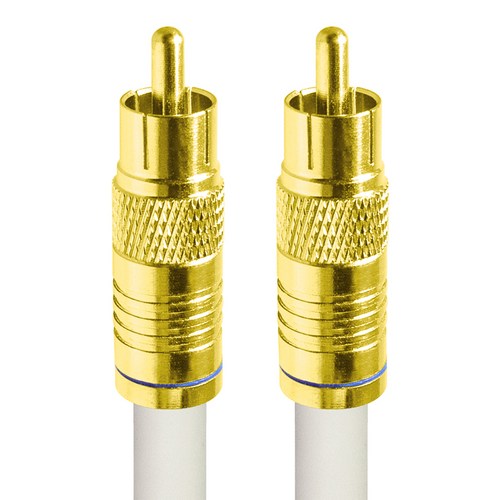 에이치디탑 국산 수제작 디지털 75옴 골드 RCA 코엑셜 5C 동축 케이블 화이트, HT-ZWGCX020, 1개