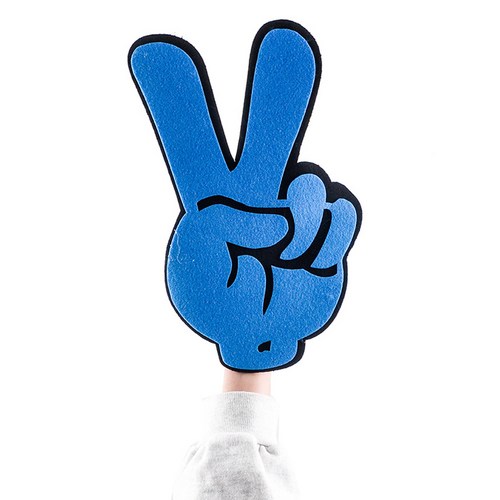 파티쇼 응원 브이 손가락장갑 기타파티소품, 블루, 1개