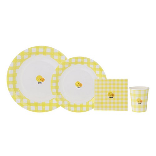 이와이엔스토리 코코 해피 스마일 파티 접시 25종 세트, 2세트