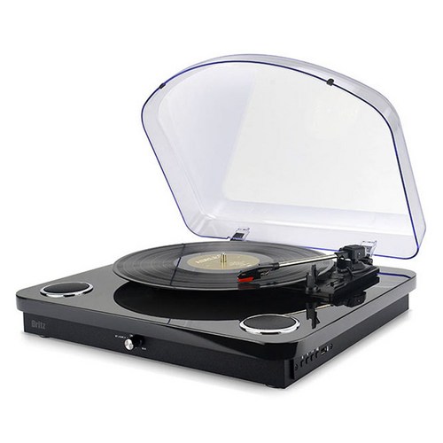 브리츠 올인원 턴테이블 오디오 블루투스 스피커, BZ-TP090SNT, 블랙
