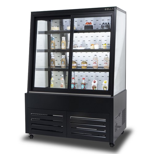 BELLE 프리미엄 쇼케이스 사선 앞문형 블랙 방문설치, JDF-900B