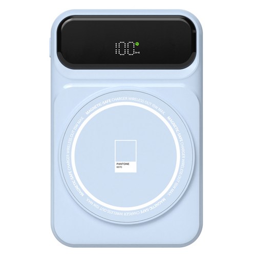 팬톤 빌트인 케이블 마그네틱 보조배터리 10000mAh 멀티단자, 스카이, PTPB-09