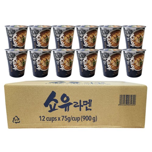 쇼유 라멘 컵라면 소컵 75g, 12개