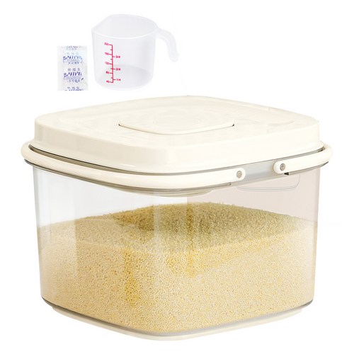 르메이드 원터치 제습 밀폐 쌀통 세트 5L, 투명, 쌀통(250 x 250 x 210 mm), 1세트
