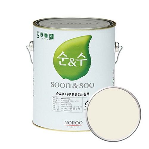 노루페인트 순앤수 KS 2급 벽지 벽면용 수성페인트 4L, 리넨02 NR7006, 1개