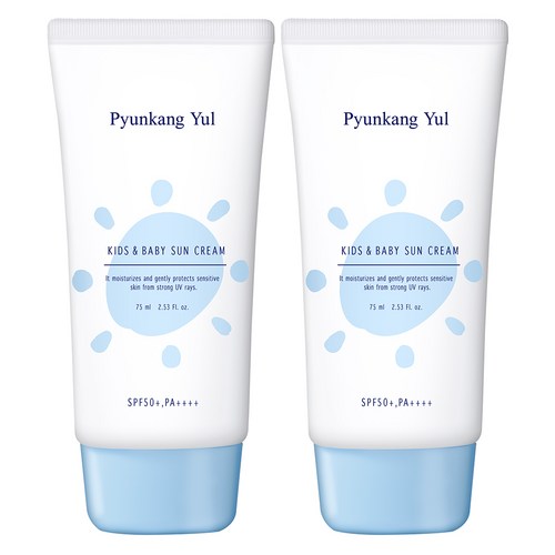 편강율 키즈 앤 베이비 촉촉 선크림 SPF50+ PA++++, 75ml, 2개