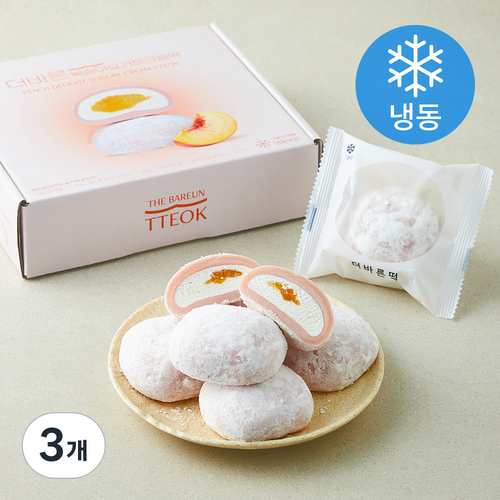 [로켓프레시] 더바른떡 복숭아 요거트 크림떡 (냉동), 60g, 3개, 6개입