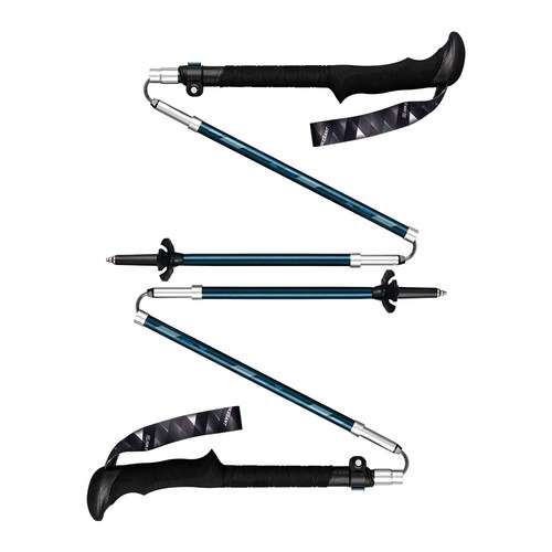 하이크젠 리뉴얼 에디션 5단 등산스틱 2개 + 케이스 세트, 네이비, 1세트