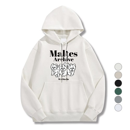 일루소 남성용 WD 말티즈아카이브 오버핏 후드티