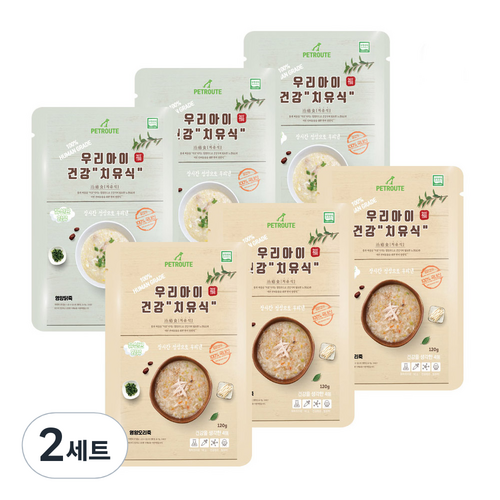 펫루트 우리아이 치유식 반려견 영양닭죽 120g x 3p + 영양오리죽 120g x 3p, 닭, 오리, 2세트