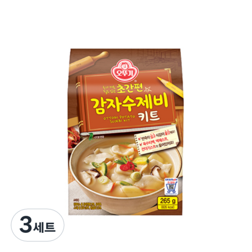 오뚜기 초간편 감자수제비키트 265g, 3세트 - 감자 수제비 추천