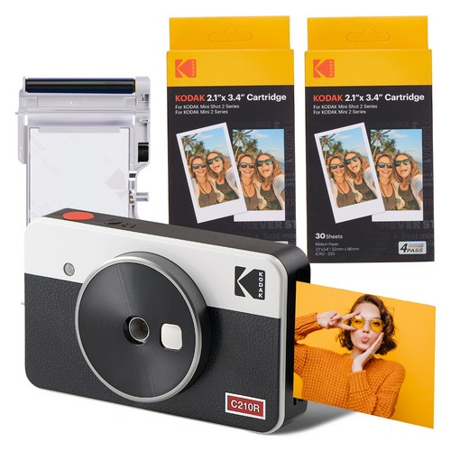 코닥 미니샷2 레트로 즉석 카메라 C210R + 악세사리 세트, 1세트, C210R(화이트)
