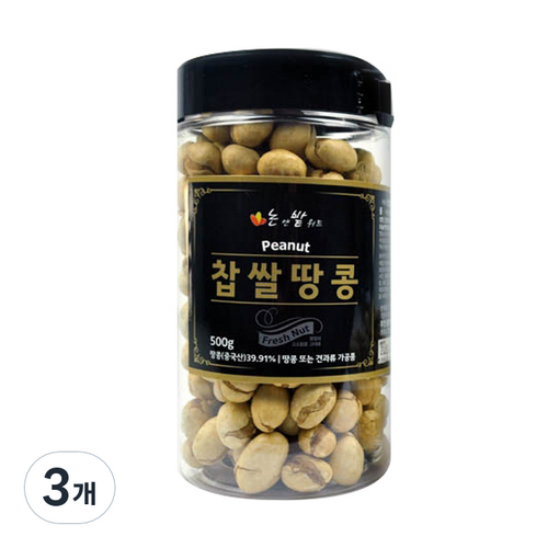 논앤밭위드 하루신선견과 찹쌀땅콩, 500g, 3개