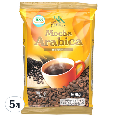 커피케이케이 모카 아라비카 자판기용 커피믹스, 800g, 1개입, 5개