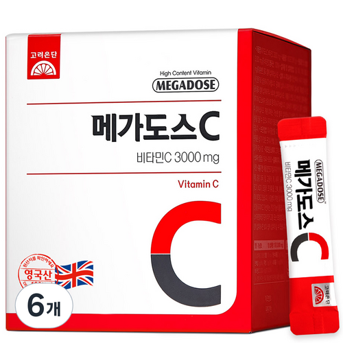 메가도스 비타민C 3000mg, 180g, 6개