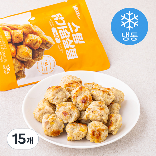 허닭 스팀 닭가슴살볼 카레콘 (냉동), 100g, 15개