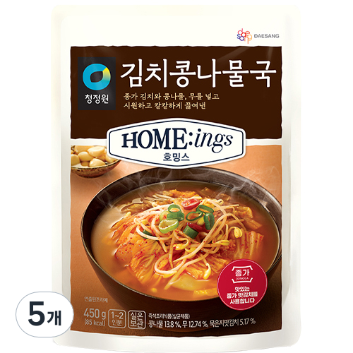 호밍스 김치콩나물국, 450g, 5개