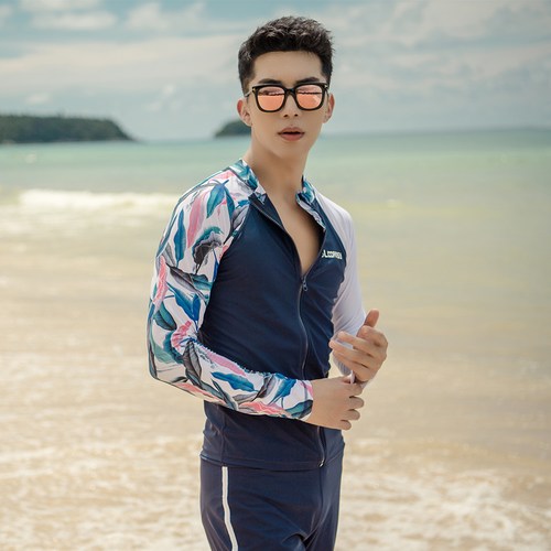 남성용 로이 집업 래쉬가드 41-75A, 혼합색상