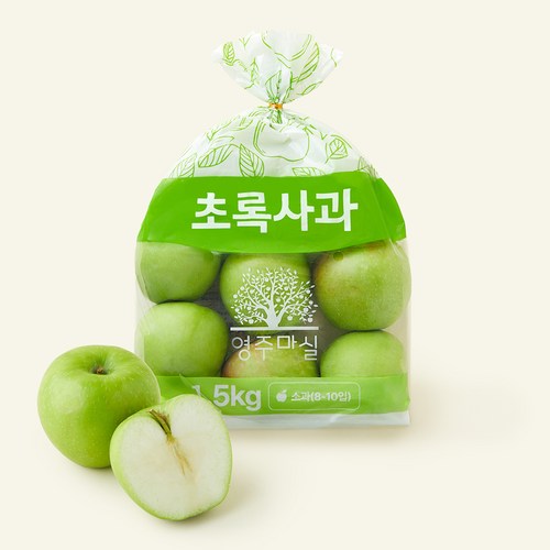 [로켓프레시] 영주마실푸드엔헬스 초록사과 소과 8~10입, 1개, 1.5kg