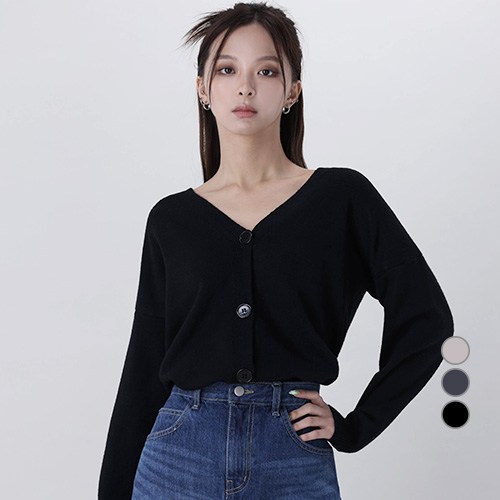 어썸어라운드 여성용 오버핏 V넥 니트 가디건 AA50413