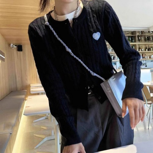 피어니스트 여성용 트위스트 슬림 니트 가디건