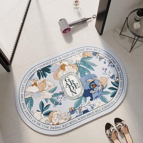 디씨네트워크 빨아쓰는 규조토 발매트 60 x 40 cm, 가든블루, 1개