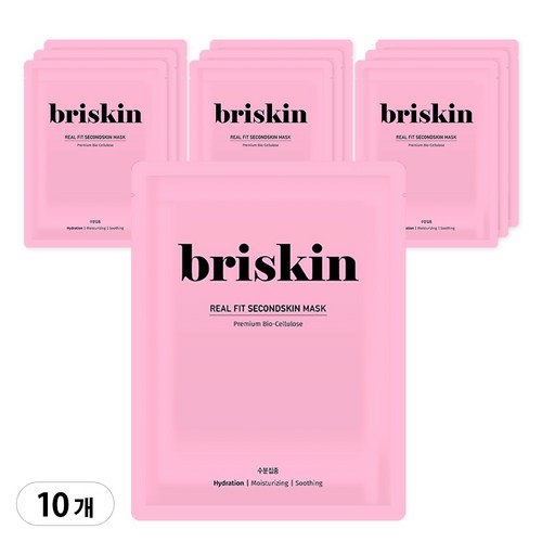 브리스킨 리얼 핏 세컨드스킨 수분집중 시트 마스크, 1개입, 10개