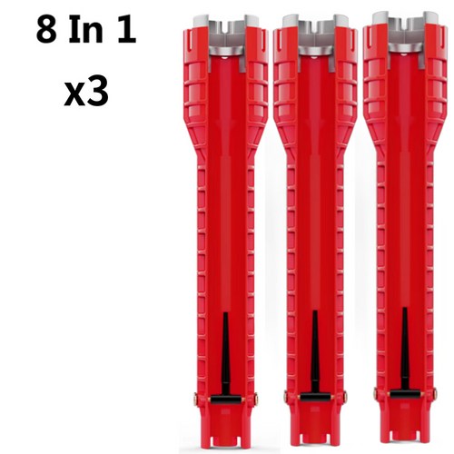 싱크대 다용도 렌치 8in1 욕실 주방 수전 배관 수전교체 주방 변기, 욕실렌치세트, 3개