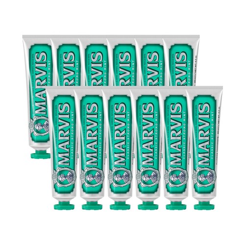 [마비스 코리아] 마비스 클래식스트롱 민트향 치약, 12개, 85ml