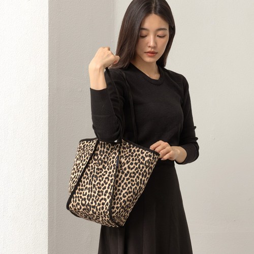 하이루프 플라워 에코백 호피백 레오파드 숄더백 쇼퍼백