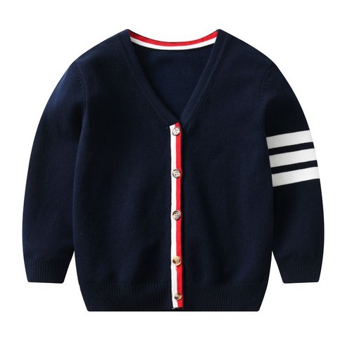루비키즈 봄가을 간절기 주니어 삼선 니트 가디건 D107