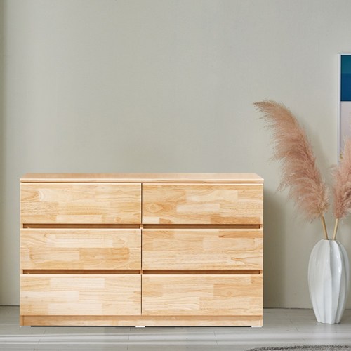 고무나무 원목 1200 와이드 서랍장, 원색