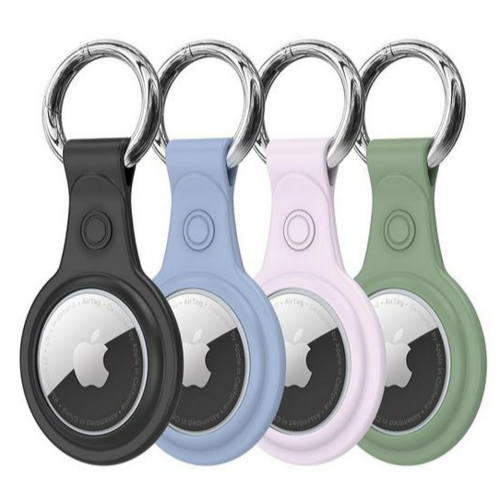 라별 AirTag 애플 에어태그 실리콘 케이스 키체인 4종세트, 블랙/블루/그린/퍼플, 1세트