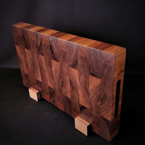 우드리아 블랙우드 체스 엔드그레인 원목 나무 도마, 1개